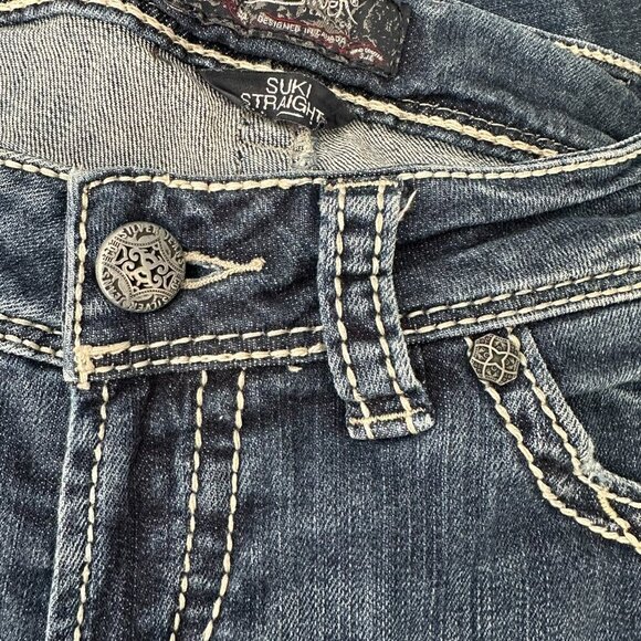 SILVER SUKI STRAIGHT JEANS - THICK STITCHING - Picture 6 of 11